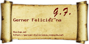 Gerner Feliciána névjegykártya